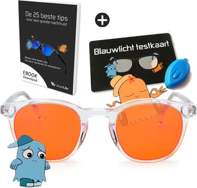 BrightLife Relax® Blauw licht bril - Computerbril - Blauw licht filter bril - Beeldschermbril - Blue light glasses - Compleet pakket - Beste keus voor 's avonds - Transparant