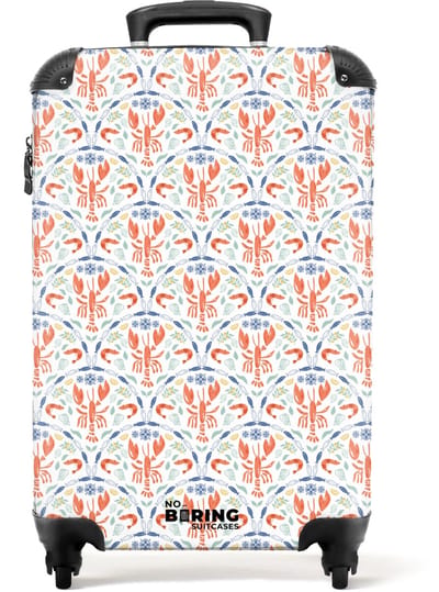 NoBoringSuitcases.com - Koffer - Schaaldieren patroon kleurrijk - Past binnen 55x40x20 cm en 55x35x25 cm - Trolley handbagage - Valiezen met wieltjes volwassenen - Reiskoffer op wielen - Rolkoffer lichtgewicht