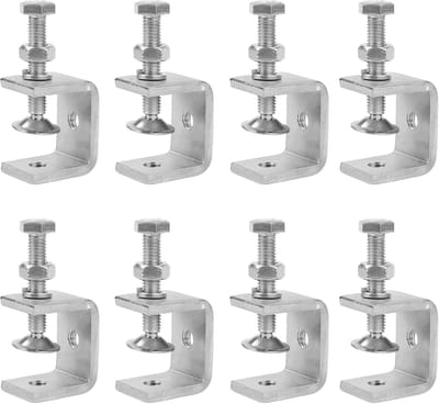 C-klem, 8 stuks roestvrijstalen C-zwingen, C-zwingen schroefklem, schroefzwingers klein, hefringen C-klem, tafelklem voor houtbewerking, verstelbare breedte werkbankklem, voor houtbewerkingszwingers