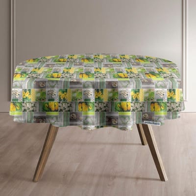 Protecttable - Rond Tafelzeil Voorjaarsbloemen Ø138cm - Tafelkleed Afwasbaar - Kunststof