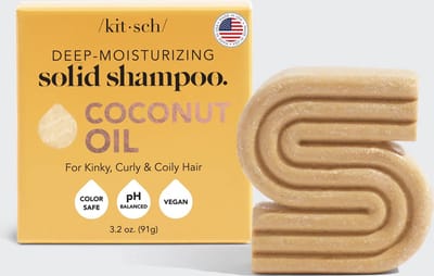 Kitsch Coconut Oil Shampoo Bar | Shampoo | Geroosterde vanille en macadamiamelk | Curly | Krullend haar | 91GR | Kappers Kwaliteit