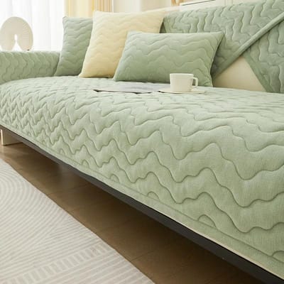 Golven Lijnen Bankhoes Winter Verdikking Warm Pluche Bankhanddoek Antislip Leer Universeel Effen Kleur Bankkussens Woonkamer 70x70cm 1pcs