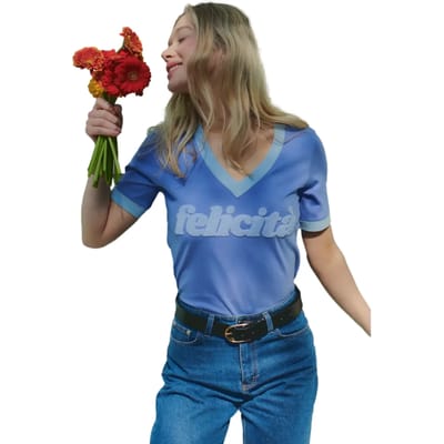 Dames-T-shirt met V-hals She is Sunday Felicita