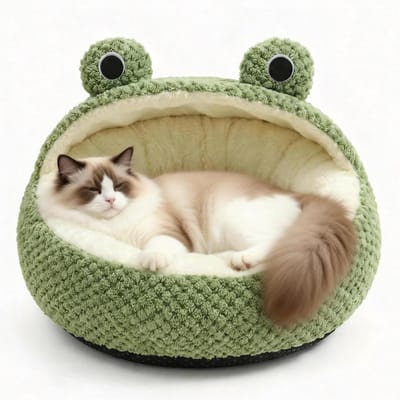 Kattenmand - Knuffelhol Katten - Warme Rustplek - Antislip Waterdichte Bodem - 40 cm - Groen