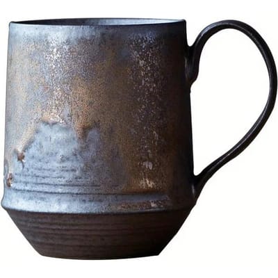 1 stuks 250 ml Keramische Koffiekop Scandinavisch Aardewerk Mok Creatief Steengoed Handgemaakt Japanse Stijl Retro Theemok Vergulde Koppels Kopjes 250ml gray