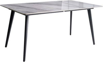 RODALLO - Tuintafel - Zwart/Grijs marmer - 160 x 90 cm - Steen