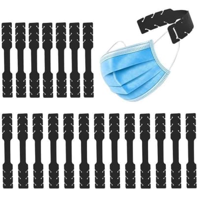 Extensions de Sangle de Masque - Glife - Noir - 20pcs - Crochet d'oreille en silicone - Masque de voyage