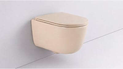 QeramiQ Dely Swirl hangtoilet – spoelrandloos – diepte 53 cm – met slim softclose zitting – mat beige