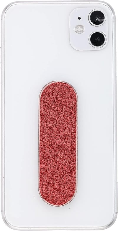 Smartphone vingerhouder voor een betere grip - mobiel telefoonaccessoire, handige ringhouder, Pearl Series - rood PU