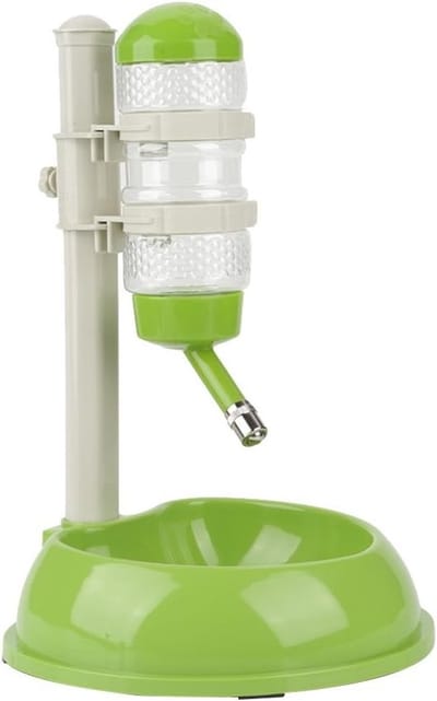 Automatische Drinkfles voor Honden, Verstelbare Waterhoogte en Handige Lijn, Groen