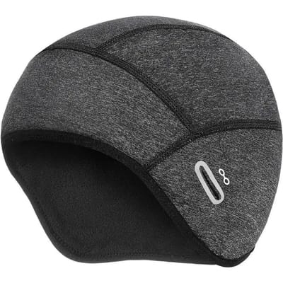 Helmmuts met Brilgaten Winter Thermische Fietsmuts Ideaal Voor Mannen en Vrouwen Fietsmuts Muts M/L gray