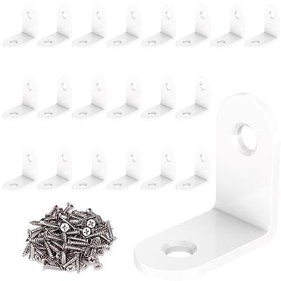 Hoekverbinders 20 stuks - L-vormig, roestvrij staal, 90 graden, 30 x 30 mm voor meubelmontage
