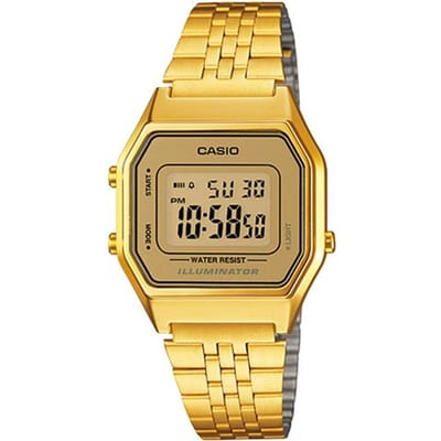 Casio YOUTH Serie - Metaal Klein Vierkant Vintage Klassiek Waterdicht Retro Kwarts Uurwerk Roestvrijstalen Band Japans en Koreaans Horloge LA680WGA-9D goud