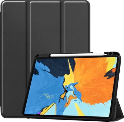 Hoes - Geschikt voor Apple iPad Pro (2020) - 11 inch - Dun & Stevig - Trifold Bookcase - Hard Cover Case - Met Uitsparing Geschikt voor Apple Pencil - Hardcover Book - Tablet Hoesje - Zwart