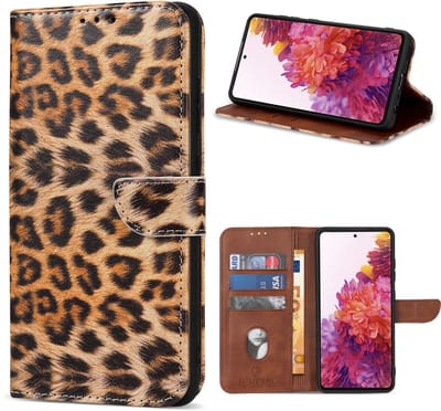 Geschikt Voor Samsung Galaxy S23 Plus Hoesje - Solidenz Bookcase S23 Plus - Telefoonhoesje S23 Plus - S23 Plus Case Met Pasjeshouder - Leopard - Panter - Cover Hoes - S23+ - Luipaard