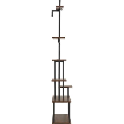 Plantenstandaard Binnen met Groeilampen, 166,5 cm Hoog 7-Laags Verlichte Plantenplank, 2 Stuks Metalen Hoekplantenhouder, 3 Timers & 10 Helderheden, Halve Maan