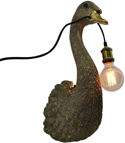Foryouliving - Wandlamp - Zwaan - Goud - Decoratie - Lamp - Dierenlamp