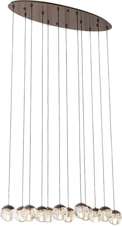 QAZQA inge - Design Hanglamp - 12 lichts - L 87 cm - Brons - Woonkamer | Slaapkamer | Keuken