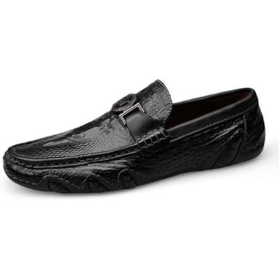 Yeinshaars Mocassins Heren Echte Leer Slip-On Mocassins Handgemaakt Heren Casual Schoenen Rijden Lopen Luxe Vrije Tijd 38 zwart