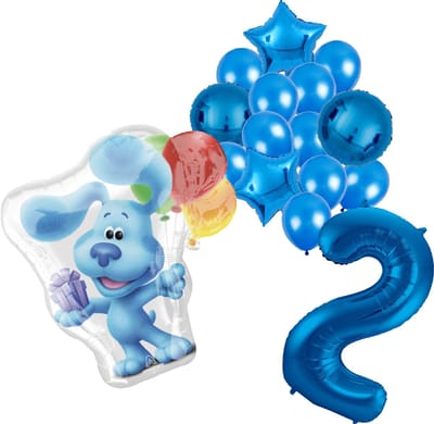 Blue's Clues ballonnen pakket - 60x63cm - Folie Ballon - 2 jaar - Themafeest - Verjaardag - Ballonnen - Versiering - Helium ballon