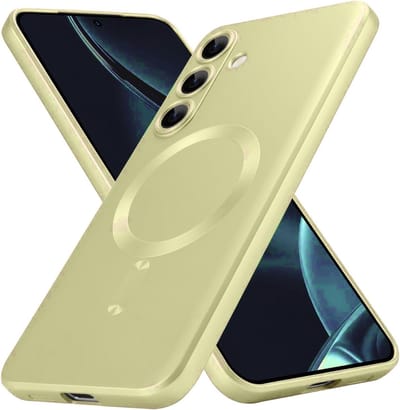 Casemania Hoesje Geschikt voor Samsung Galaxy S25 - Goud - Matte Siliconen Back Cover - Geschikt voor MagSafe