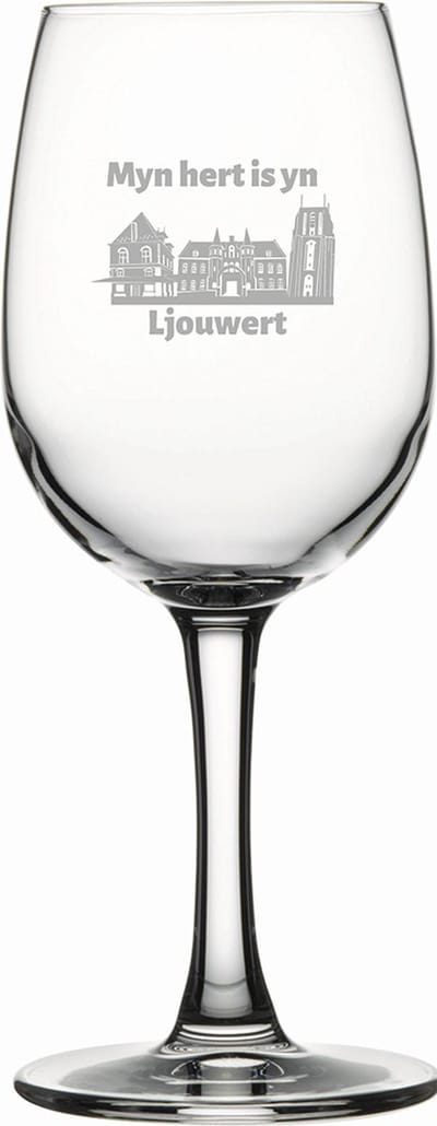 Gegraveerde witte wijnglas 26cl Ljouwert