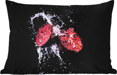 Buitenkussens - Tuin - Granaatappel - Fruit - Water - Zwart - Paars - 50x30 cm