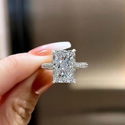 Sterling Zirconia Ringen voor Vrouwen Luxe Verlovings Trouw Bruids Accessoires Temperament Dames Sieraden 9 black