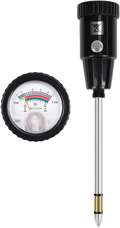 Bodem Tester - PH Vocht Meter - Planten Verzorgen - Lange Metalen Sonde - 155mm - Zilver