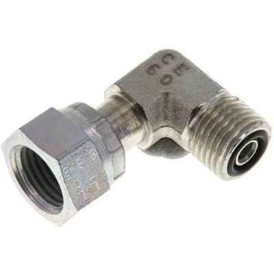 UNF 9/16''-18 x UNF 9/16''-18 M/F Verzinkt Stalen L-Fitting 90graden ORFS 630 Bar - Hydrauliek