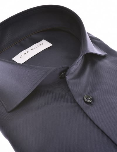 John Miller overhemd donkerblauw effen