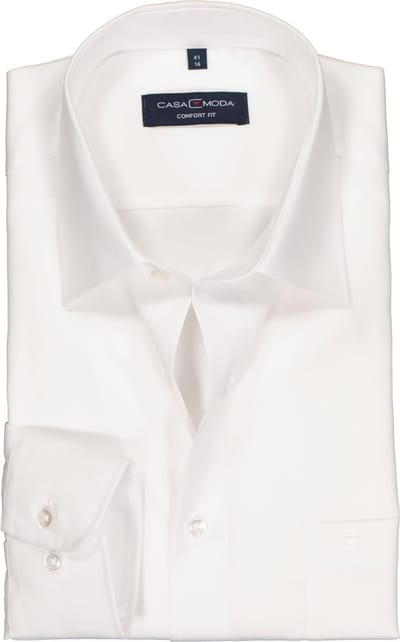 CASA MODA comfort fit overhemd - wit - Strijkvrij - Boordmaat: 39 (EU maat: M)