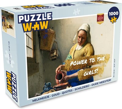Puzzel Melkmeisje - Goud - Quotes - Schilderij - Oude meesters - Legpuzzel - Puzzel 1000 stukjes volwassenen