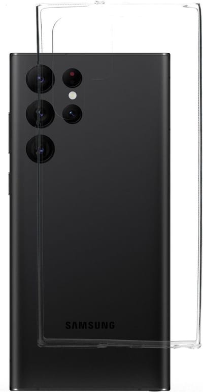 Mobiparts hoesje geschikt voor Samsung Galaxy S22 Ultra - Zacht TPU - Schokabsorberend TPU - Grip Coating - Transparant