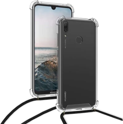 Arara Silicone Hoesje Huawei P Smart 2021 Transparant Hoesje met Zwarte draagkoord / Backcover / Case / Huawei