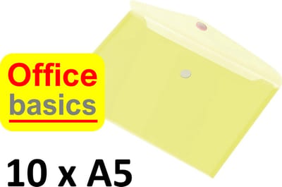 10 x Enveloptas Office Basics - A5 - dwars - geel