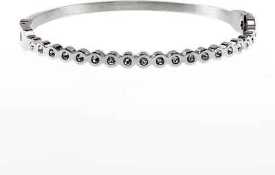 Kristal Bangle Dames - Armband met Cirkels - Stalen Zilverkleur