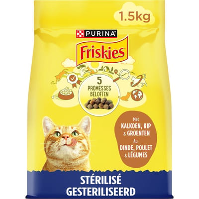 Friskies droogvoer voor katten - kalkoen & kip - voor gesteriliseerde katten - 6x 1500g