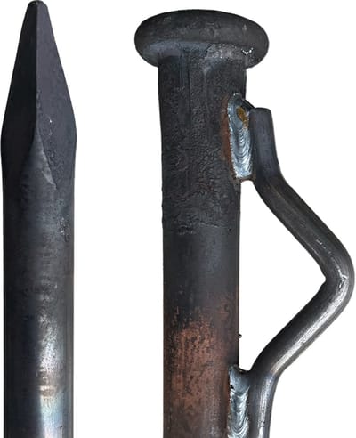 Tentharing met oog 50 cm staal Ø 25 mm – grondpen tentpen voor scheerlijn, tent en camping