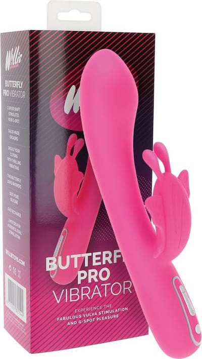 Willie Toys - Butterfly Pro Vibrator -  Lengte: 21,5 cm - 7 vibratiepatronen - 5 vibratiesnelheden