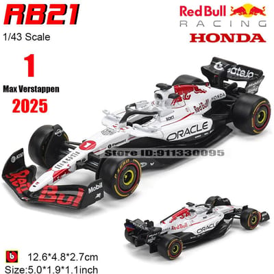 Bburago 1:43 F1 Red Bull Racing Rb21 Japan Station #1 Verstappen #22 Yuki Legering Luxe Die-Cast Auto Model Speelgoed Serie