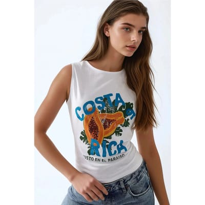 Slim Fit Geprint Crew Neck T-Shirt