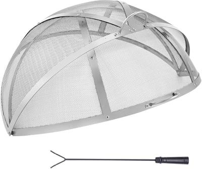 Vonkbeschermende Afdekking Voor Vuurplaats, 1020mm Diameter, Ronde Accessoire Voor Afdekking Van Vuurplaatsringen Voor Buitengebruik, Metalen Afdekking Voor Vuurplaats