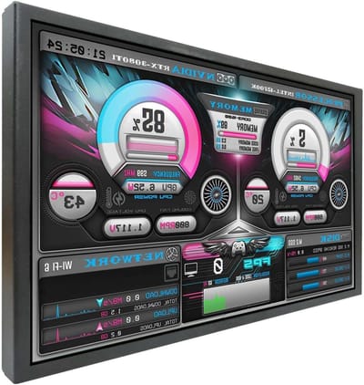 IPS LCD Monitor - PC Behuizing Display - Computer Data Weergeven - Geïntegreerde Thema-editor - 10.1 inch - Zwart