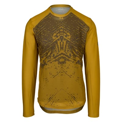 AGU Venture - MTB Fietsshirt Lange Mouwen - Wielrenshirt - Unisex - Bruin - 100% Polyester - Achterzak met rits - Ademend mesh - Verlengde achterzijde - S
