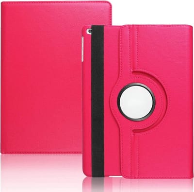 Hoes Geschikt voor iPad 2021 / 2020 / 2019 (9e/8e/7e Generatie / 10.2 inch) - 360 Graden Draaibare Bookcase - Roze