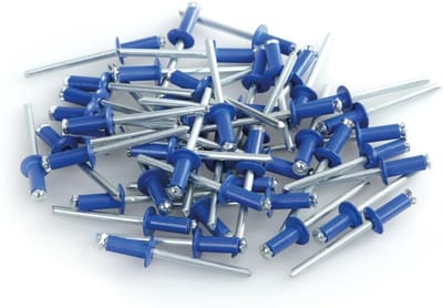 Set van 50 Blauwe Aluminium Klinknagels voor Kentekenplaathouder