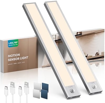 Dimbare LED Verlichting met Bewegingsmelder en Opladen via USB - 21cm - 2 Stuks