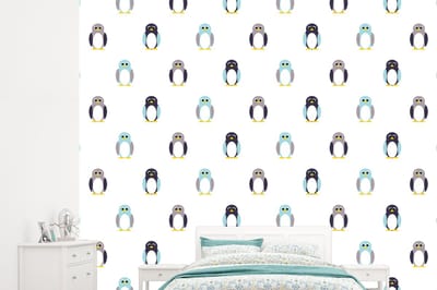 Behang - Fotobehang Design - Dieren - Pinguïn - Breedte 245 cm x hoogte 220 cm
