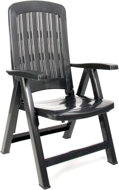 Tuinstoel - Vouwstoel Klapstoel - Buiten Zitten - 5 Posities Verstelbaar - 101x58x56 cm - Antraciet